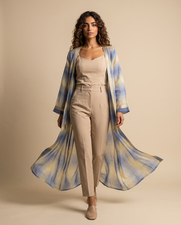 Kaafmoon Blue and Yellow Shimmer Cover-Up