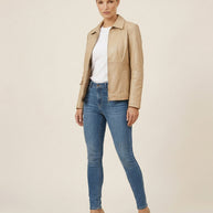 By Carmenzo Vanilla Scoop leather jacket