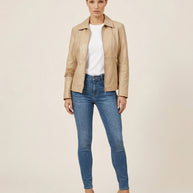 By Carmenzo Vanilla Scoop leather jacket