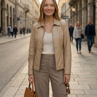 By Carmenzo Vanilla Scoop leather jacket