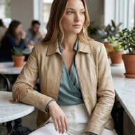 By Carmenzo Vanilla Scoop leather jacket