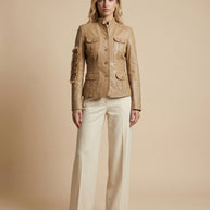 By Carmenzo caramel real lether jacket