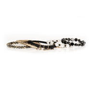The Dark Black Pearl Charm Stack Bracelet