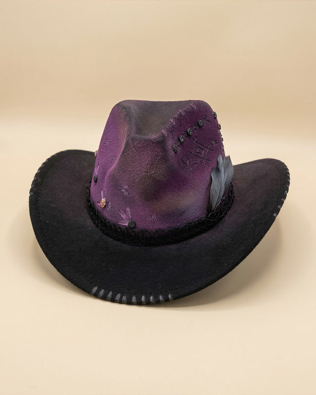 By Carmenzo Purple feather unisex hat