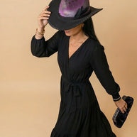 By Carmenzo Purple feather unisex hat