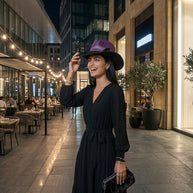 By Carmenzo Purple feather unisex hat