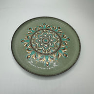 Light green Ceramic plate for salads and snacks
