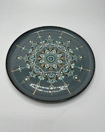Light grey Ceramic plate for salads and snacks