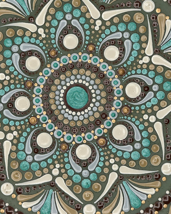 Light green Ceramic plate for salads and snacks