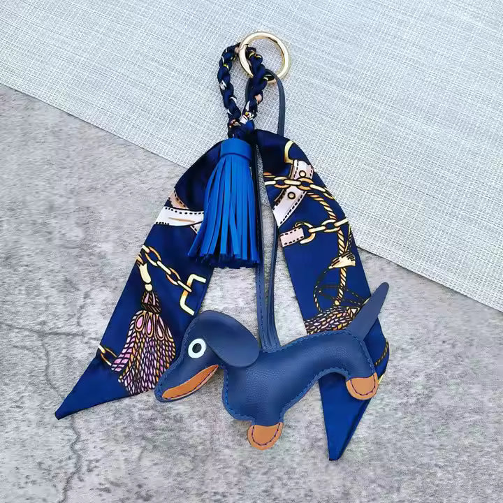 CHARMPOP Dachshund Dog with Scarf Charm