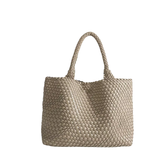 CHARMPOP Naomi Naomi | Woven Vegan Leather Tote Bag | Charmpop Lebanon