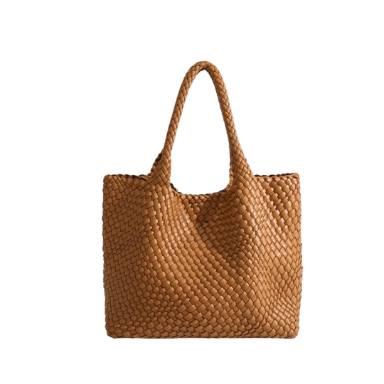 CHARMPOP Naomi Naomi | Woven Vegan Leather Tote Bag | Charmpop Lebanon