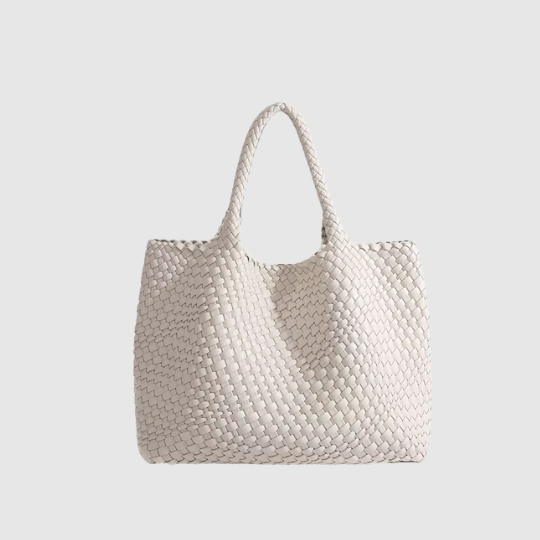 CHARMPOP Naomi Naomi | Woven Vegan Leather Tote Bag | Charmpop Lebanon