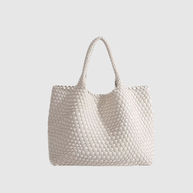 CHARMPOP Naomi Naomi | Woven Vegan Leather Tote Bag | Charmpop Lebanon