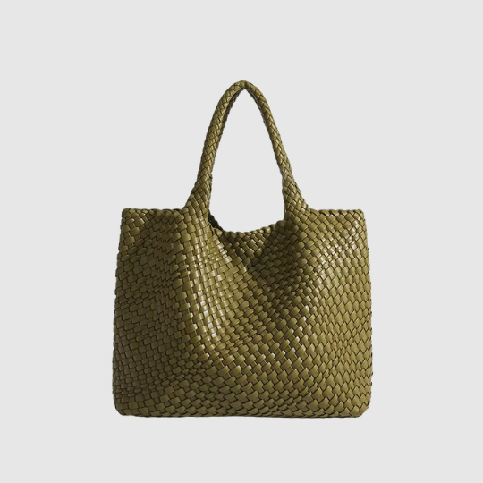 CHARMPOP Naomi Naomi | Woven Vegan Leather Tote Bag | Charmpop Lebanon