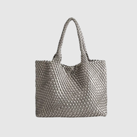CHARMPOP Naomi Naomi | Woven Vegan Leather Tote Bag | Charmpop Lebanon