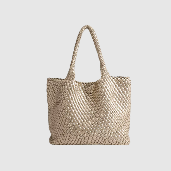 CHARMPOP Naomi Naomi | Woven Vegan Leather Tote Bag | Charmpop Lebanon