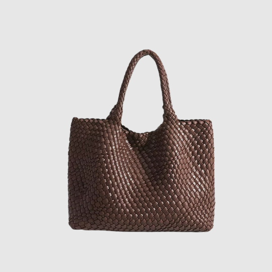CHARMPOP Naomi Naomi | Woven Vegan Leather Tote Bag | Charmpop Lebanon