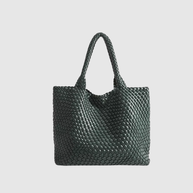 CHARMPOP Naomi Naomi | Woven Vegan Leather Tote Bag | Charmpop Lebanon