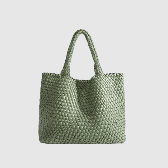 CHARMPOP Naomi Naomi | Woven Vegan Leather Tote Bag | Charmpop Lebanon