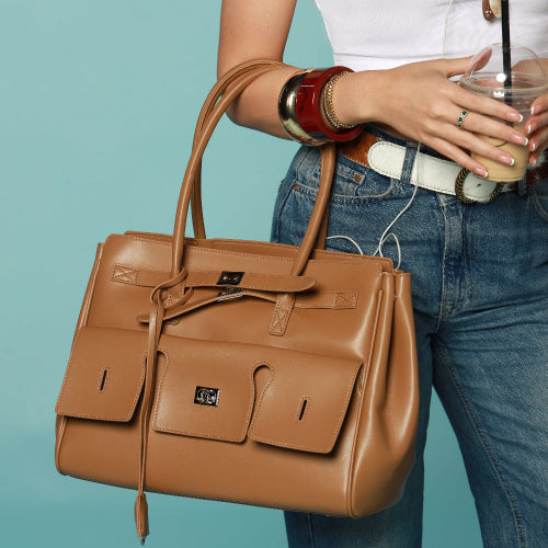 CHARMPOP Nouvo Carryall Nouvo Carryall | Large Structured Vegan Leather Bag | Charmpop Lebanon