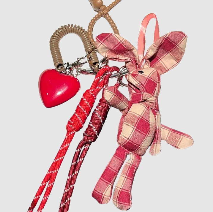 CHARMPOP Plaid Bunny Bag Charm