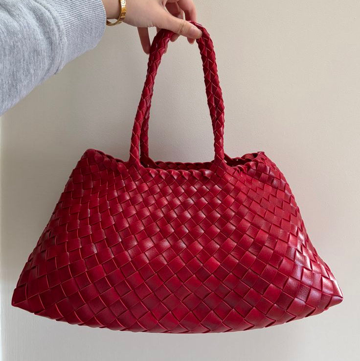CHARMPOP Romina Romina | Woven Vegan Leather Tote | Charmpop Lebanon