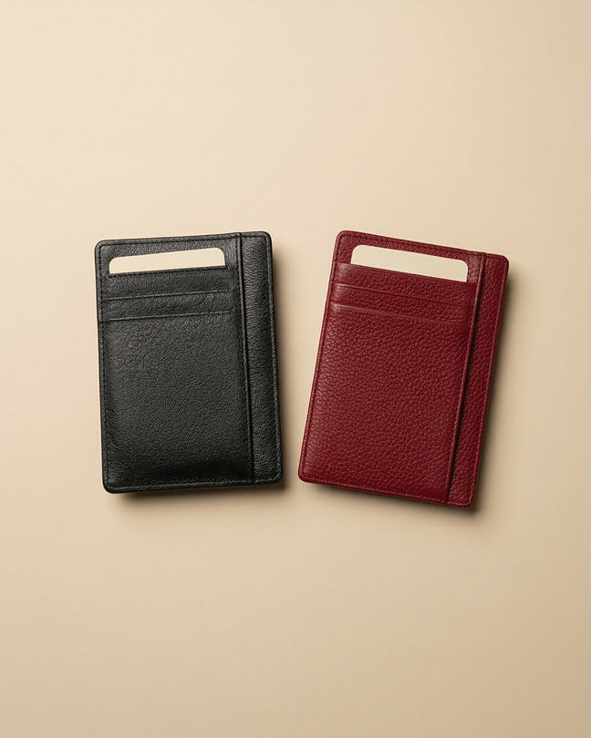 CLAREA Minimal Leather Card Holder 12x8 cm