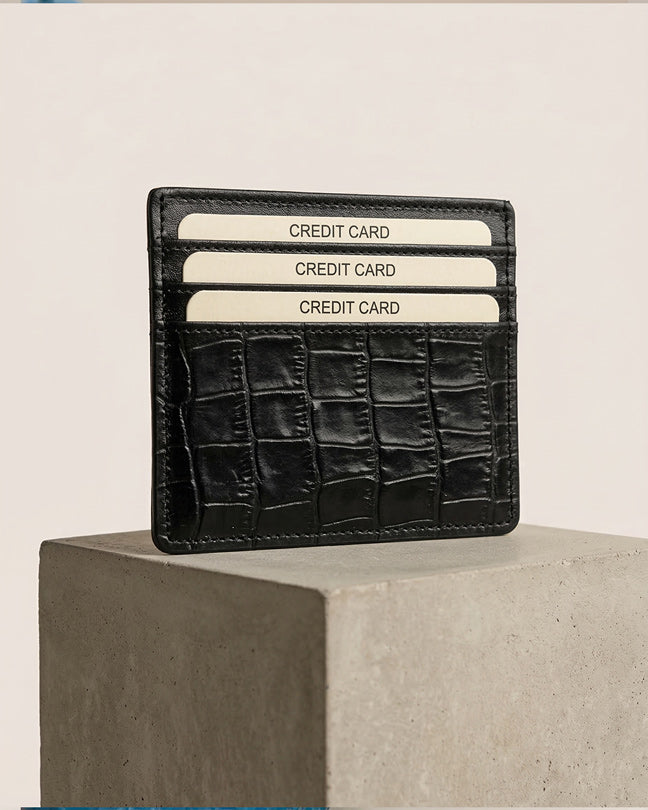 CLAREA Slim Leather Card Holder 10x8.5 cm