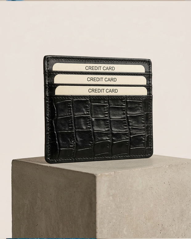 CLAREA Slim Leather Card Holder 10x8.5 cm