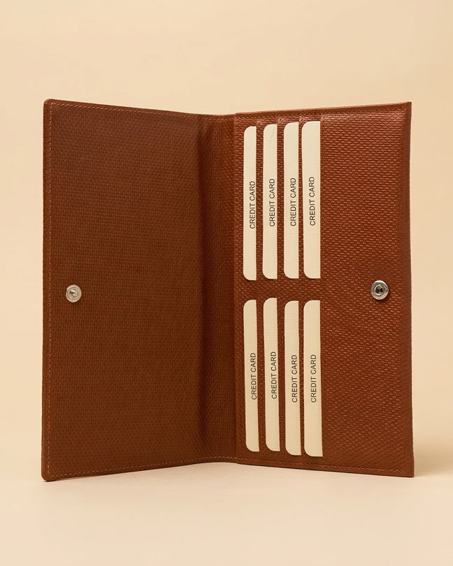 CLAREA Brown Leather Wallet 19.5x10.5 cm