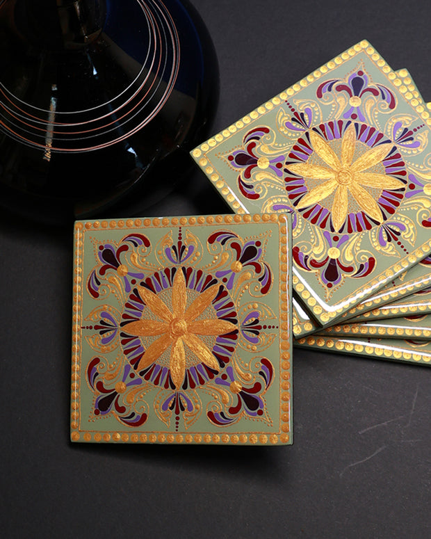 Set of 6 Square Wooden Coasters