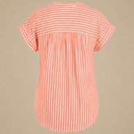 Jones new York Sleeveless T Shirt Stripped Grey/Coral White