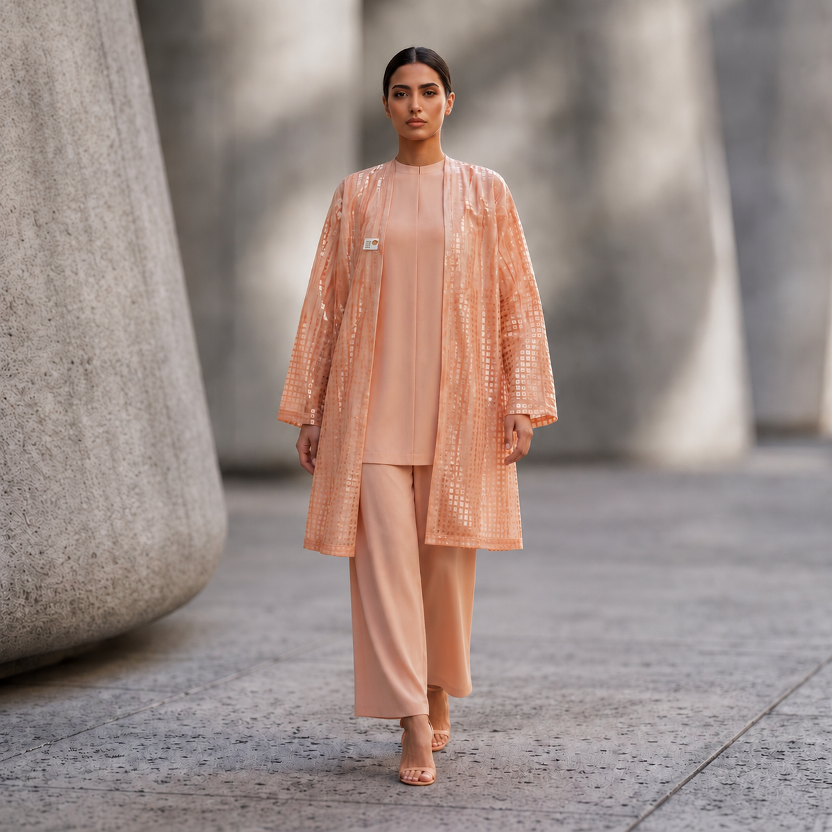 Kaafmoon Coral Luxe Sequin Dress