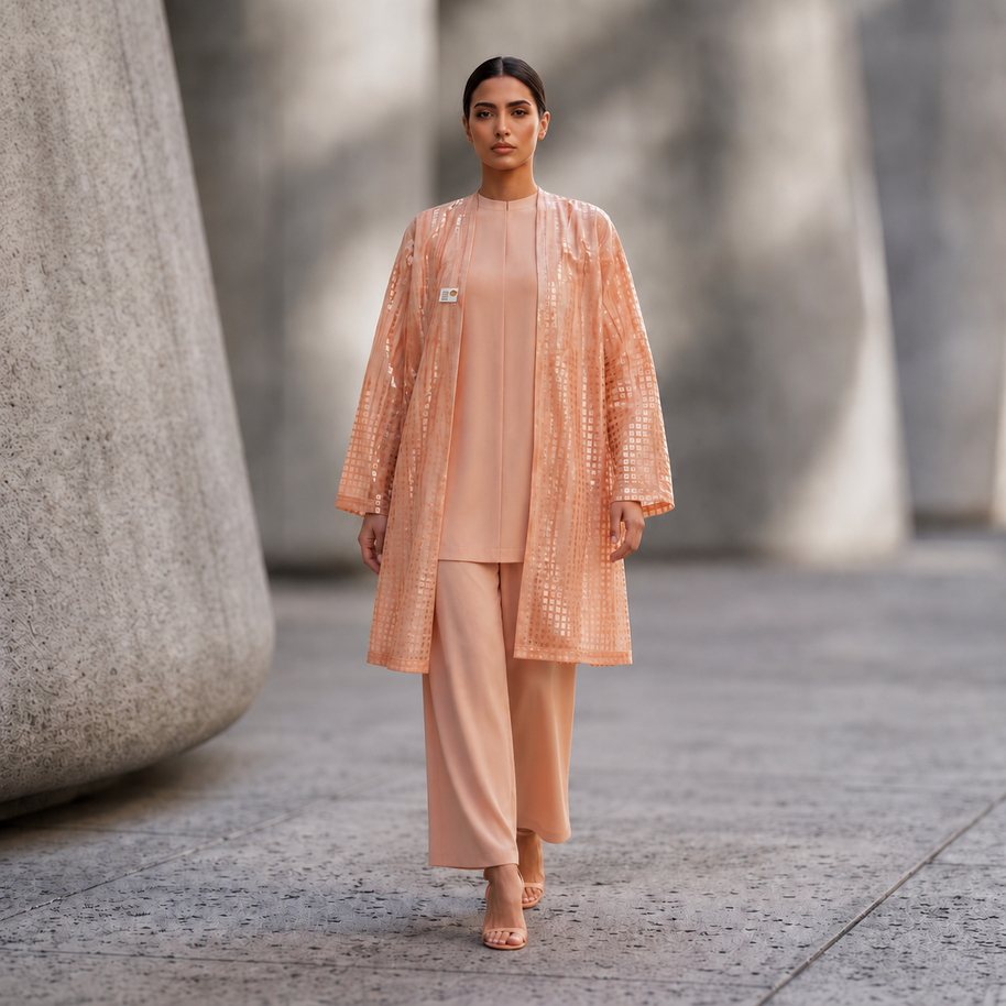 Kaafmoon Coral Luxe Sequin Dress
