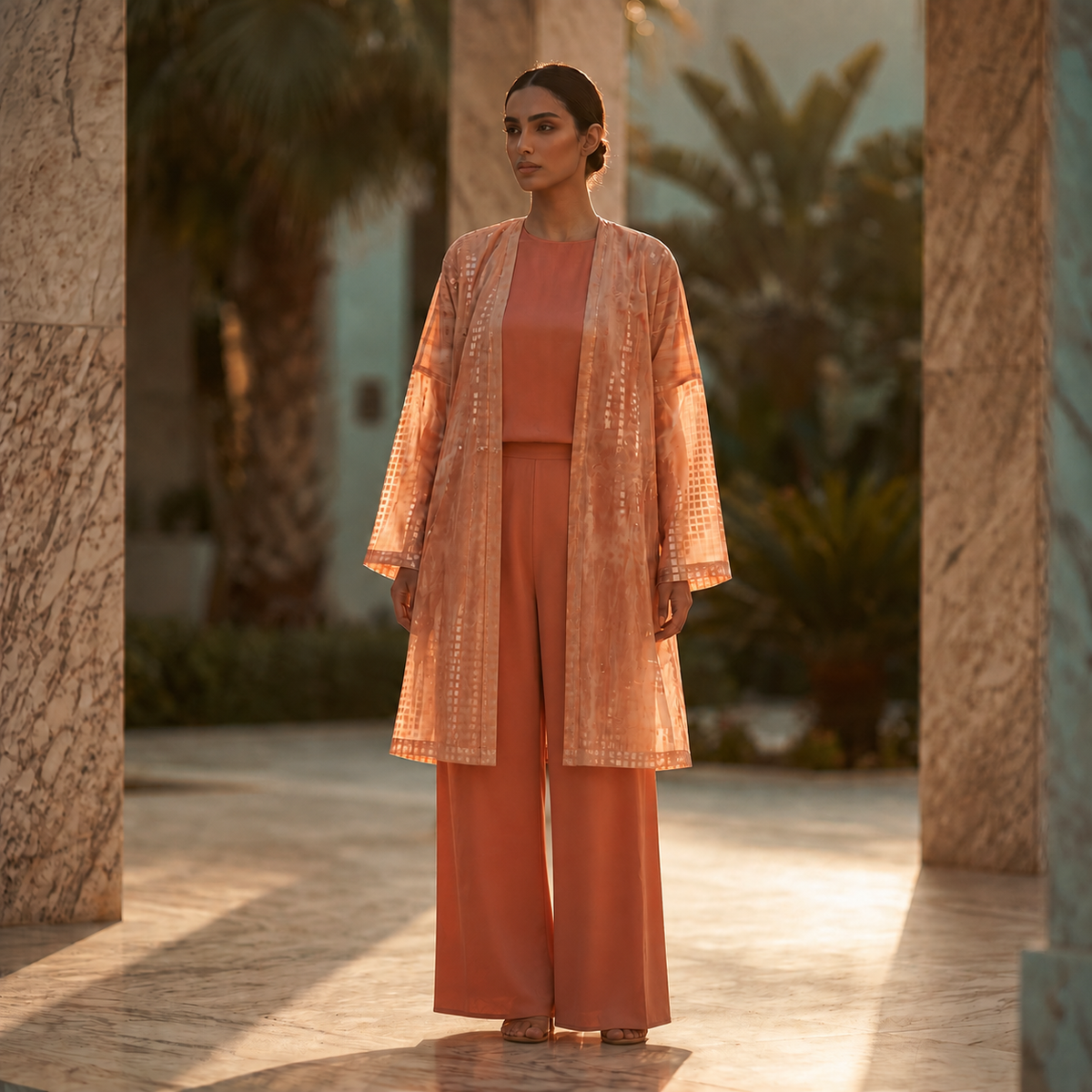 Kaafmoon Coral Luxe Sequin Dress