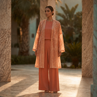 Kaafmoon Coral Luxe Sequin Dress