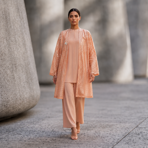Kaafmoon Coral Luxe Sequin Dress