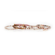 The Dark Blush Maple Charm Bracelet Stack Rose & Nude Beaded Set
