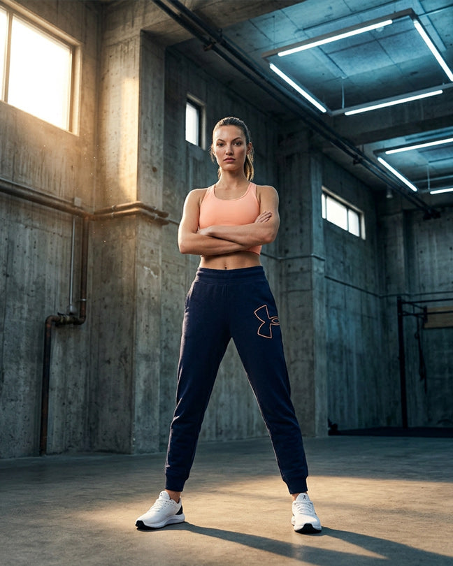 Under Armour Dark blue salmon logo jogger