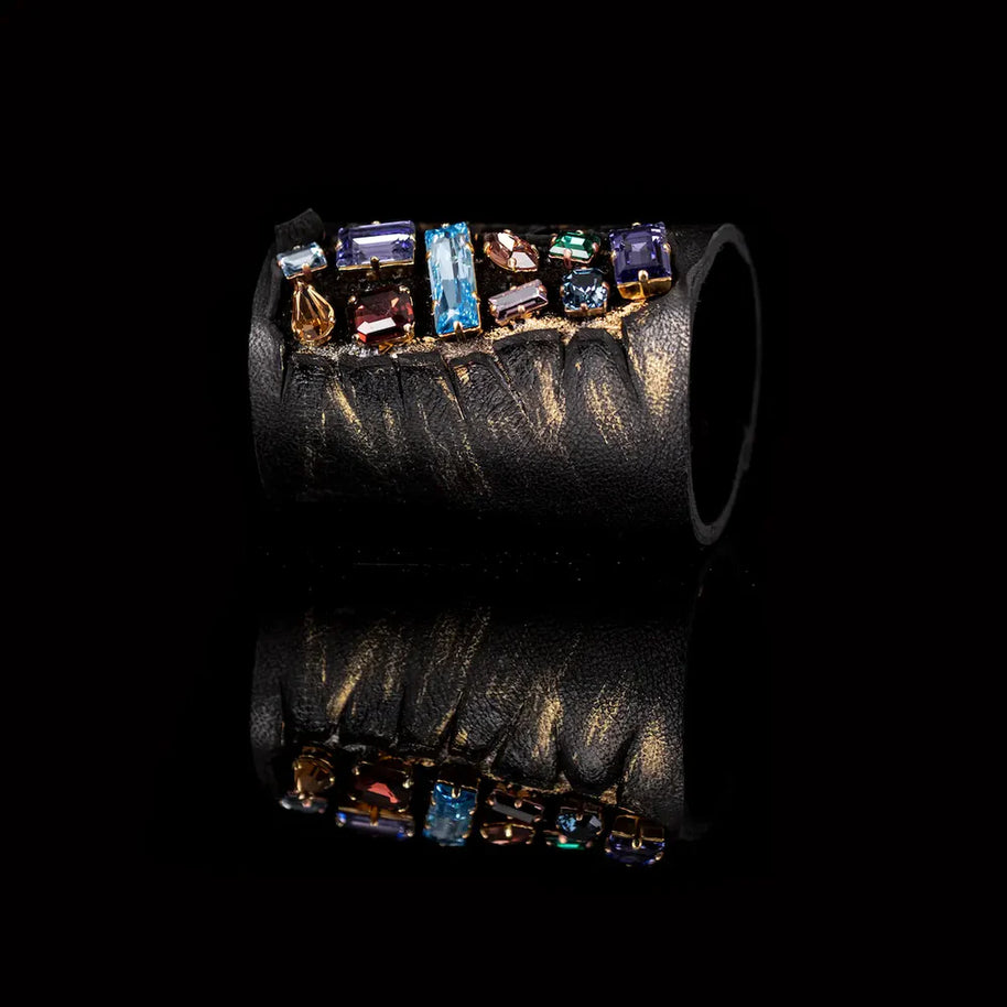 The Dark Midnight Atelier Mosaic Leather Cuff