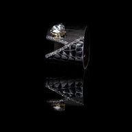 The Dark Midnight Empress Heart Croc Leather Cuff