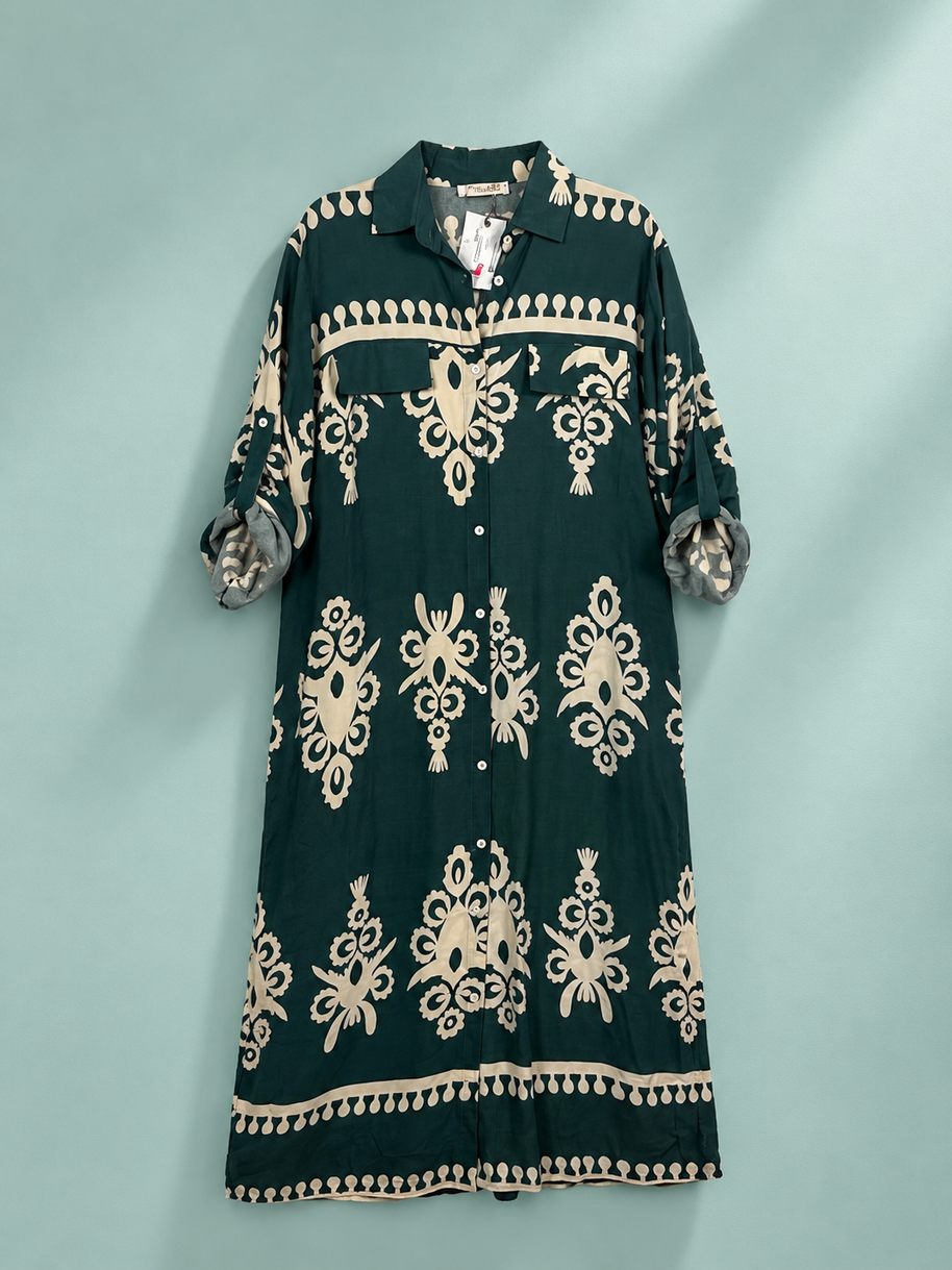 Tendresse Boutique Green Long-Sleeve Dress