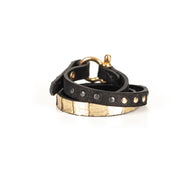 The Dark Gold Python Double Wrap Leather Bracelet Sale price