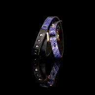 The Dark Purple Python Leather Bracelet with Rectangular Crystal