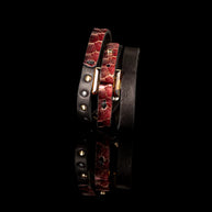 The Dark Burgundy Crocodile Leather Bracelet with Rectangular Crystal