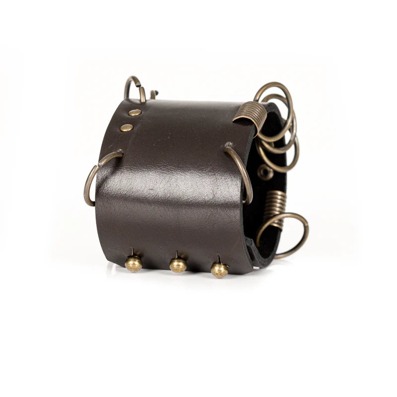The Dark Industrial Rebel Leather Cuff Handmade Wide Bracelet