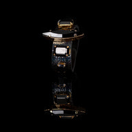 The Dark Obsidian Eclipse Crystal Leather Cuff