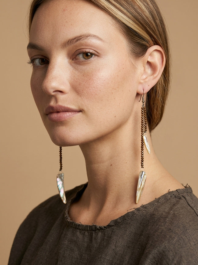 ZÉNA O Earrings mother of pearl and swarovski