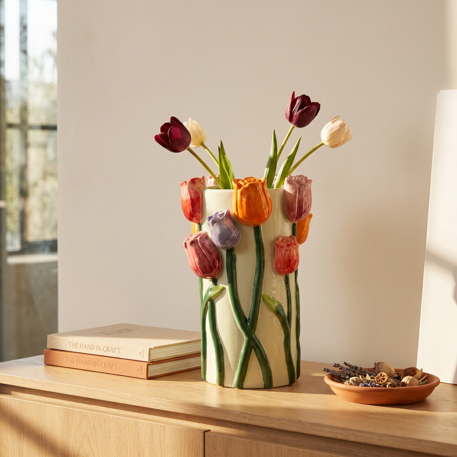 Tati deco Sculpted rose vase large